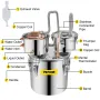 Moonshine Still Distiller 3Gal 12L Rustfrit stål Vanddestiller