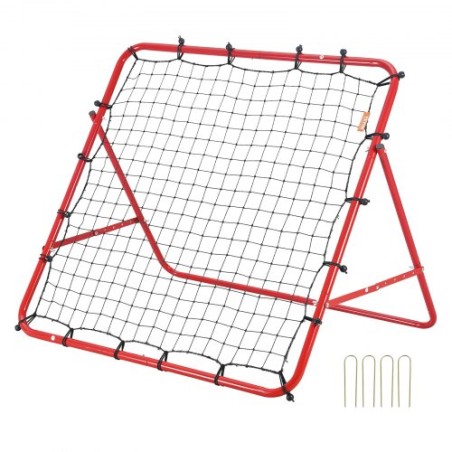 Fodbold rebounder rebound net, kick-back 39 "x39", bærbare fodboldtræning gaver, fuldt justerbare vinkler målnet, aids &