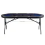 8 Player Foldable Poker Table, Blackjack Texas Holdem Poker Table with Padded Rails and Stainless Steel Cup Holders, Portable Fo