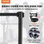 Crowd Control Stanchions, 6-Pack Crowd Control Barriers, Carbon Steel Baking Painted Stanchion Queue Post with Sign Holder & 3PC