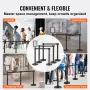 Crowd Control Stanchions, 6-Pack Crowd Control Barriers, Carbon Steel Baking Painted Stanchion Queue Post with Sign Holder & 3PC