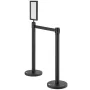 Crowd Control Stanchions, 6-Pack Crowd Control Barriers, Carbon Steel Baking Painted Stanchion Queue Post with Sign Holder & 3PC