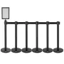 Crowd Control Stanchions, 6-Pack Crowd Control Barriers, Carbon