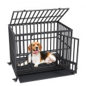 47 tommer Heavy Duty Dog Crate, uforglemmelig hundekasse, 3-dørs tunge hundekennel til mellemstore til store hunde med låsbar
