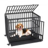 47 Inch Heavy Duty Dog Crate, Indestructible Dog Crate, 3-Door Heavy Duty Dog Kennel for Medium to Large Dogs with Lockable