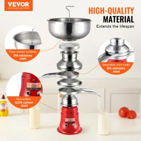 Mælkecreme Centrifugal Separator Electric Cream Separator 100L/H 100-240V