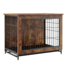 Dog Crate Furniture, 32 inch Wooden Dog Crate with Double Doors, Heavy-Duty Dog Cage End Table with Multi-Purpose Removable