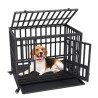 38 tommer Heavy Duty Dog Crate, uforglemmelig hundekasse, 3-dørs tunge hundekennel til mellemstore til store hunde med låsbar