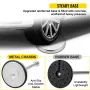 Crowd Control Stanchion, Set of 2 Pieces Stanchion Set, Stanchion Set with 5 ft/1.5 m Black Velvet Rope, Silver Crowd Control Ba