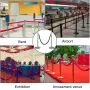 Crowd Control Stanchion, Set of 2 Pieces Stanchion Set, Stanchion Set with 5 ft/1.5 m Black Velvet Rope, Silver Crowd Control Ba