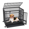 42 tommer Heavy Duty Dog Crate, uforglemmelig hundekasse, 3-dørs tunge hundekennel til mellemstore til store hunde med låsbar