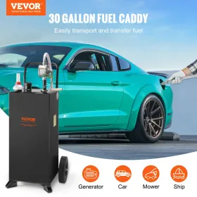 30 gallon gas caddy, brændstofopbevaringstank med hjul, bærbar