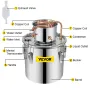 Gal Home Use Moonshine Still Brewing Rustfrit stål Distiller