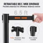 Crowd Control Stanchions, 6-Pack Crowd Control Barriers with 3PCS 6.5FT Black Retractable Belts, Plastic Stanchion Queue Post, B