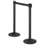 Crowd Control Stanchions, 6-Pack Crowd Control Barriers with 3PCS 6.5FT Black Retractable Belts, Plastic Stanchion Queue Post, B