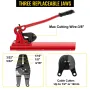 Bench Swager Tool 24\" Wire Rope Swaging Tool with Crimper Cable Bolt Cutter Head Bench Crimper 1/16\""-3/16\"" Aluminum/Copper 