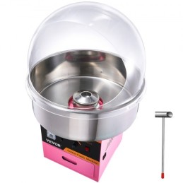 Commercial Cotton Candy Machine med Cover Sugar Floss Maker 1000W Party