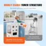 Foldable Tower Step Stool for Toddler 3-Level Height 56.75 kg Loading White