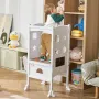 Foldable Tower Step Stool for Toddler 3-Level Height 56.75 kg Loading White