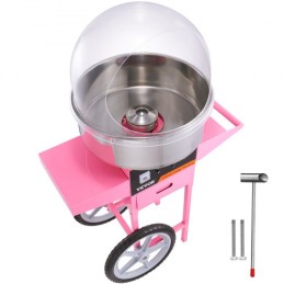 Commercial Cotton Candy Machine with Cart & Cover Sugar Floss Maker 1000W