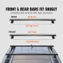 Roof Rack Cross Bars, Compatible with 2011-2021 Jeep Grand Cherokee with Grooved Side Rails, 90.72 kg Load Capacity, Aluminum Cr