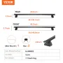 Tagstativ krydsstænger, kompatible med 2011-2021 Jeep Grand