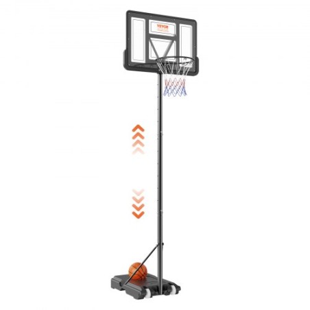 Basketball Hoop, 4-10 ft Adjustable Height Portable Backboard System, 44 inch Basketball Hoop & Goal, Kids & Adults Basketball