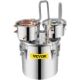 Still Distiller 5Gal 21L Stainless Steel Water Distiller Copper Tube with Circulating Pump Home Brewing Kit Build-in Thermometer