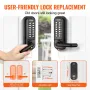 Mechanical Keyless Entry Door Lock, 14 Digit Keypad, Embedded Outdoor Gate Door Locks Set with Keypad and Handle, Water-proof Zi