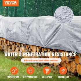 Tarp Waterproof 487.7 x 609.6 cm, Plastic Poly Tarp Cover 0.25 mm, Multi Purpose Tear UV and Temperature Resistant Outdoor Tarpa