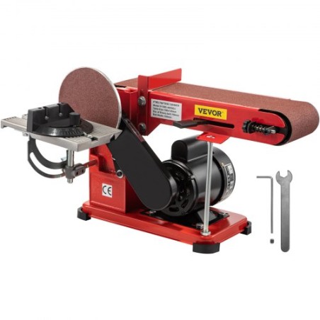 Bælter Sander 4 "X 36", Disc Combo Sander 6 "Elektrisk justerbar bænk Sander 375W Grinder Bench Sanding Machine med 4 gummi