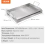Stove Top Griddle, 23.5"x16" Pre-Seasoned Stainless Steel Griddle, Rectangular Double Burner Griddle Pan, Non-Stick Family Pan C