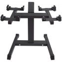 Adjustable Dumbbell Stand, Home Fitness Rack and Stand with Media Rack, Safe and Convenient Dumbbell Weight Holder, Compact