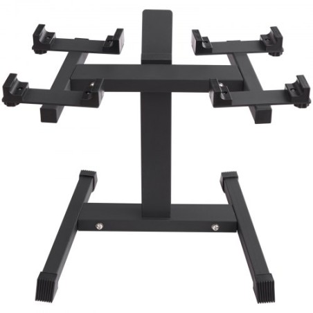 Adjustable Dumbbell Stand, Home Fitness Rack and Stand with Media Rack, Safe and Convenient Dumbbell Weight Holder, Compact