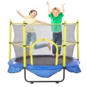 5FT Trampoline for Kids, 60" Indoor Outdoor Trampoline with Safety Enclosure Net, Basketball Hoop and Ocean Balls, Mini Toddler