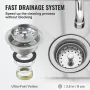 Rustfrit stål Prep & Utility Sink, 1 Rum fritstående lille vask
