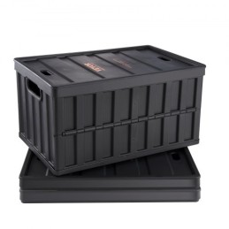 Collapsible Storage Bins with Lids, 65L 3 Packs, Folding Plastic Stackable Utility Crates with Handles, Large Heavy Duty