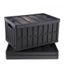 Collapsible Storage Bins with Lids, 65L 3 Packs, Folding Plastic Stackable Utility Crates with Handles, Large Heavy Duty