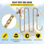 J Hook Chain, 2PCS 5/16" x 10' G80 15" Long Shank J Hook Tow Chain with RTJ Cluster Hook & Grab Hook, 5400 lbs Working Load, Hea