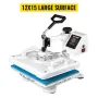 Heat Press 30.5 x 38.1 cm 5 In 1 Heat Press 1250W Heat Press Machine Swing Away White Heat Press T-Shirt Sublimation Printer Tra