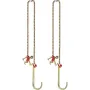J Hook Chain, 2PCS 5/16" x 10' G80 15" Long Shank J Hook Tow Chain with RTJ Cluster Hook & Grab Hook, 5400 lbs Working Load, Hea
