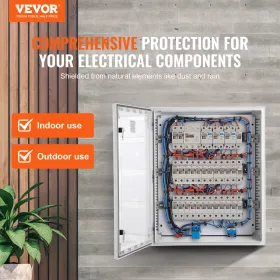 Nema Steel -kabinet, 24 x 20 x 9 \'\' NEMA 4X Fiberglas Electrical Box, IP66 Vandtæt og støvtæt, udendørs/indendørs elektrisk