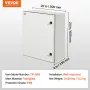 NEMA Steel Enclosure, 60x50x23 cm NEMA 4X Fiberglass Electrical Box, IP66 Waterproof & Dustproof, Outdoor/Indoor Electrical Junc