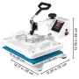 Heat Press 30.5 x 38.1 cm 5 In 1 Heat Press 1250W Heat Press Machine Swing Away White Heat Press T-Shirt Sublimation Printer Tra