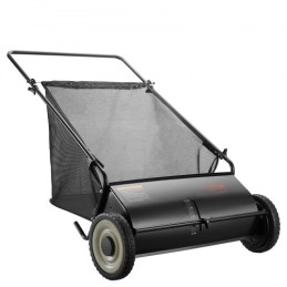 Push Lawn Sweeper, 26-inch Leaf & Grass Collector, Strong Rubber Wheels & Heavy Duty Thickened Steel, Durable to Use with Large