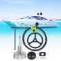 Outboard Steering System Kit, 14' Boat Steering Cable, Standard 3/4" Tapered Shaft, 13.5" Steering Wheel, Alloy Marine Steering 