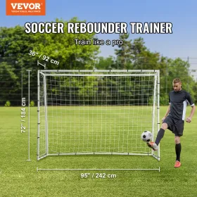 Fodbold rebound træner, 8x6ft jern fodboldtræningsudstyr