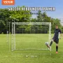Soccer Rebound Trainer, 8x6FT Iron Soccer Training Equipment, Sports Football Rebounder Wall with Double-Sided Rebounding Net & 