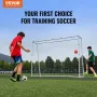 Soccer Rebound Trainer, 8x6FT Iron Soccer Training Equipment, Sports Football Rebounder Wall with Double-Sided Rebounding Net & 