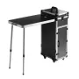 Professional Makeup Train Case Aluminum Cosmetic Case, Workbench With Supporting Legs, Rolling Makeup Case Extra Large Trolley M